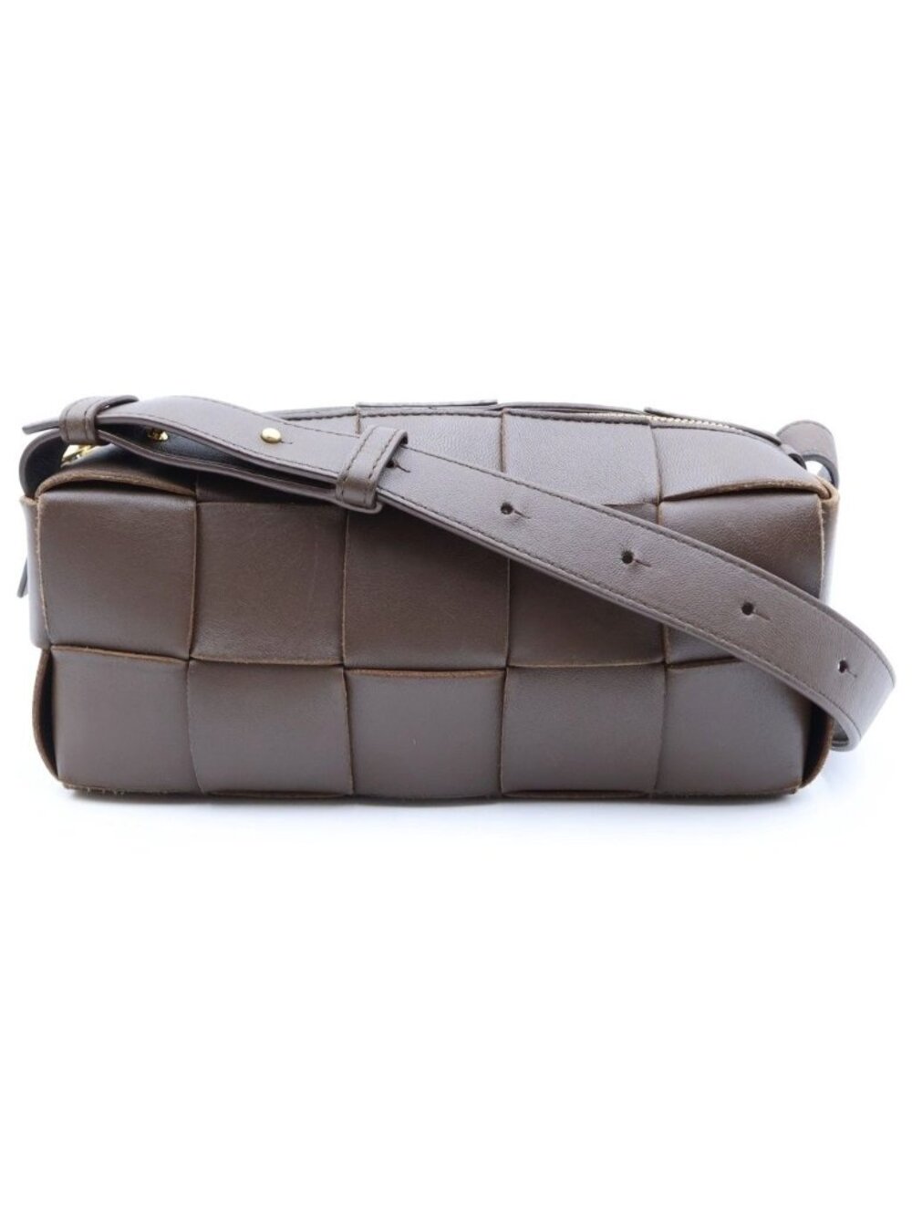 Bottega Veneta Maxi Intrecciato Small Brick Cassette Handbag Bag Brown Leather